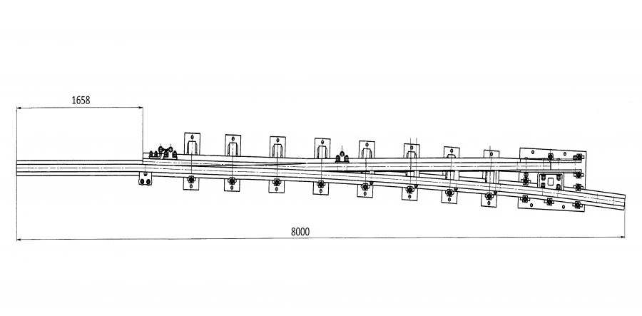 Curved Rail with Straight Switch for Project N01.011.6000.00