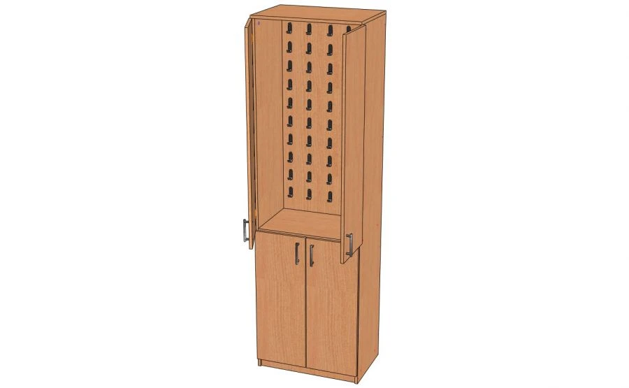 Key Storage Cabinet with Two Compartments, Model SHK-1