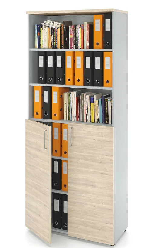 ZAMM Cabinet with 6 Shelves (3 Closed, 3 Open) on Adjustable Feet
