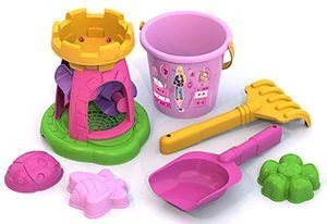 Sand Play Set for Kids with Bucket, Mill, and Molds - Barbie #5