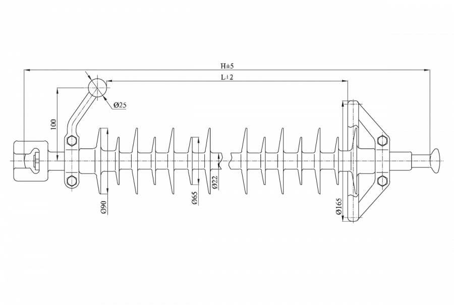 Insulator Linear Suspension Rod with Protective Silicone Coating LK 70/150-IG-6 GP