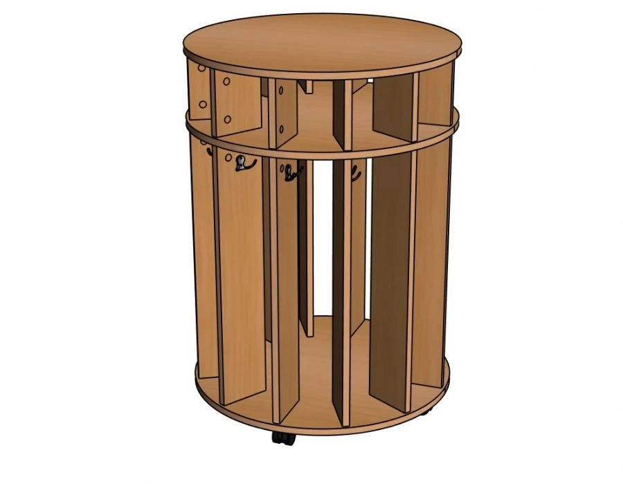 Round Towel Rack on Wheels with 12 Compartments, Model SHD71