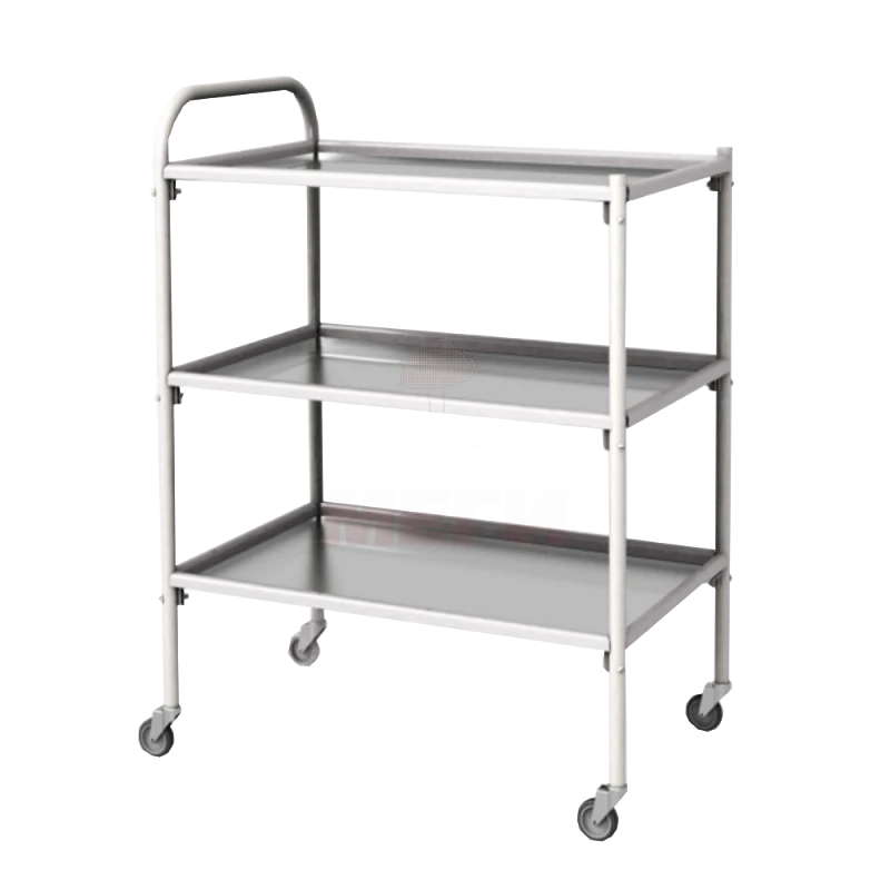 طاولة إجراءات متنقلة من الفولاذ المقاوم للصدأ بخمسة أرفف SPp-02-MSK(502)