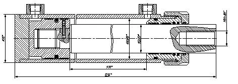 Hydraulic Cylinder 1124-01M.00.00.00 (80x56-970 mm) 16 MPa