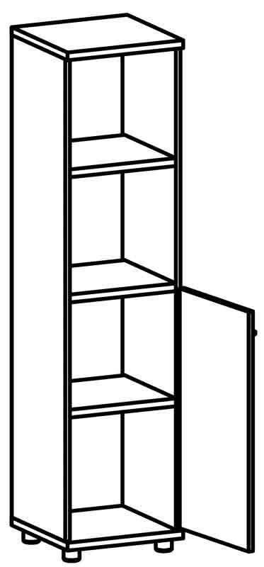 Narrow Document Cabinet 9212 Brooklyn Series