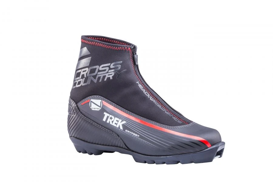 أحذية التزلج TREK CrossCountry2 الأسود (شعار أحمر) الحجم S