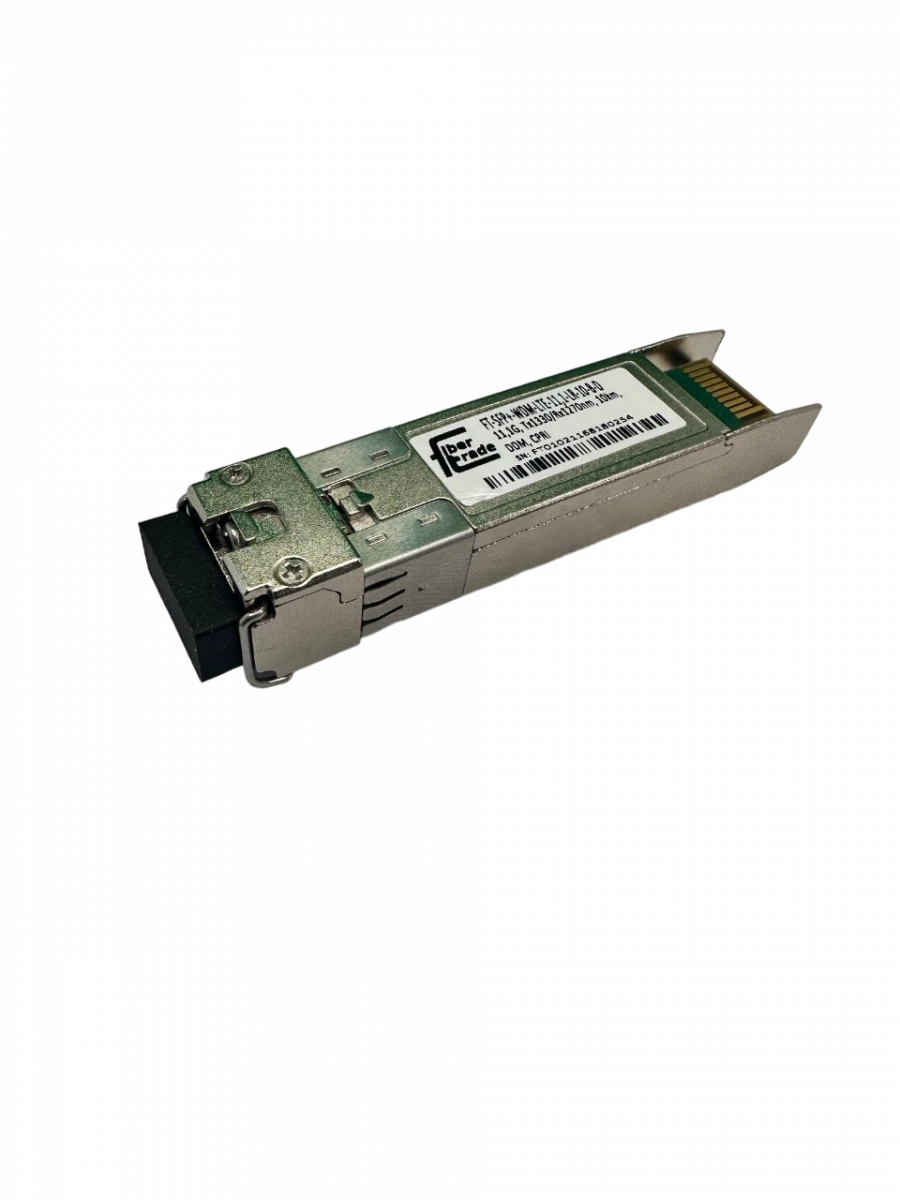 جهاز الإرسال والاستقبال البصري SFP+ لنقل البيانات حتى 11.3 جيجابت في الثانية، FT-SFP+-WDM-LTE-11,1-LR-10-B-D