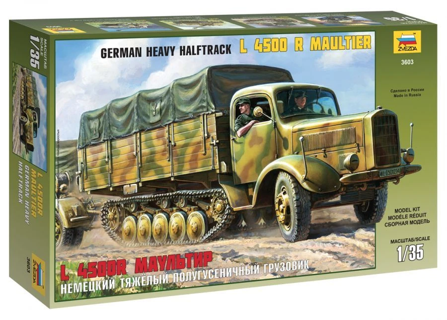 German Heavy Half-Tracked Truck L 4500R Maultier Model Kit