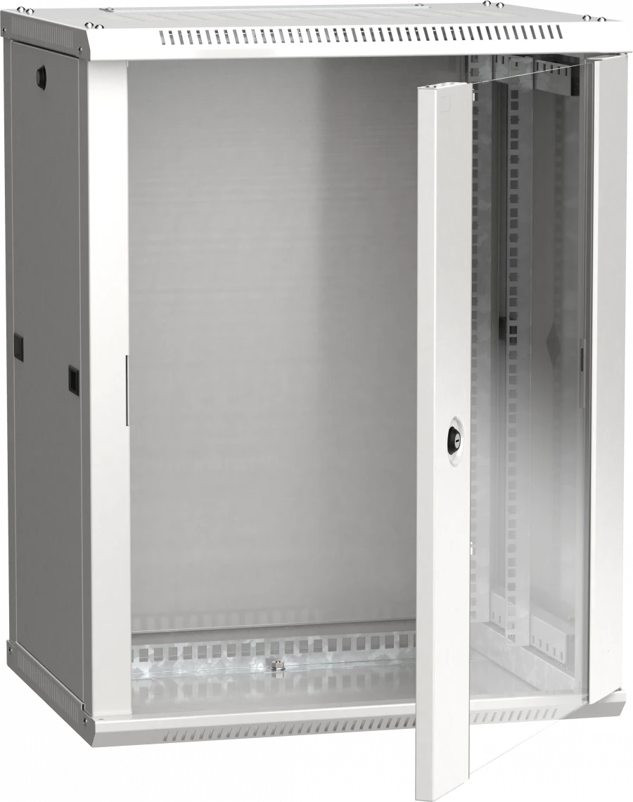 خزانة حائط LINEA W 15U 600x450 مم باب زجاجي، RAL7035