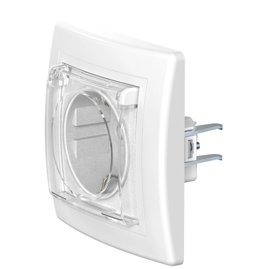 قابس مخفي CADUCEUS ALING PRESTIGE مع تأريض، 16A، 250V، أبيض