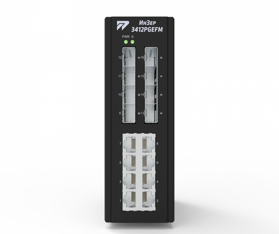 مفتاح L3 مدعوم صناعي محمي IP30 - إنزر-3412PGEFM