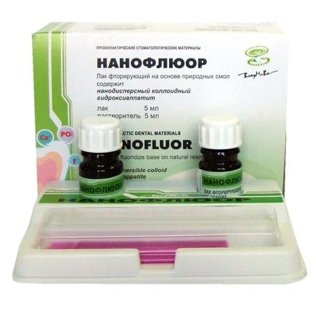 Natural Resin-Based Dental Fluoride Varnish with Nano-Hydroxyapatite "Nanofluor