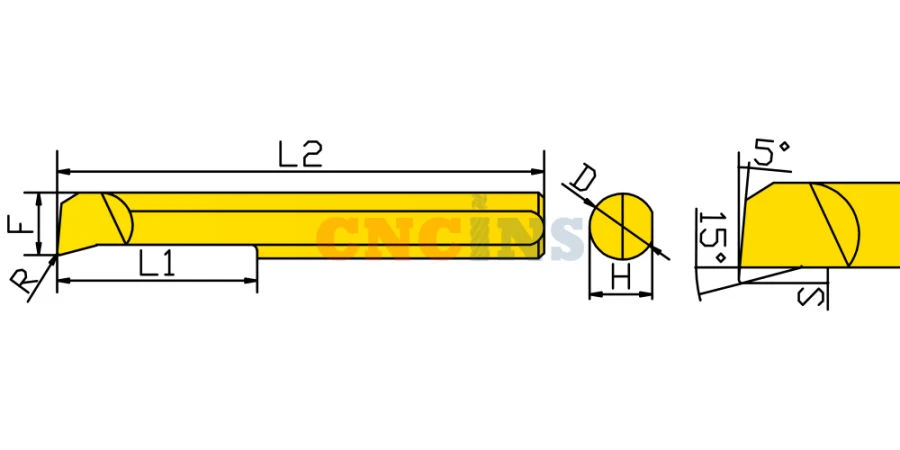 أداة قطع صغيرة للتثقيب الطولي مع طلاء TiAlN PSBUR4-15L-R0.1