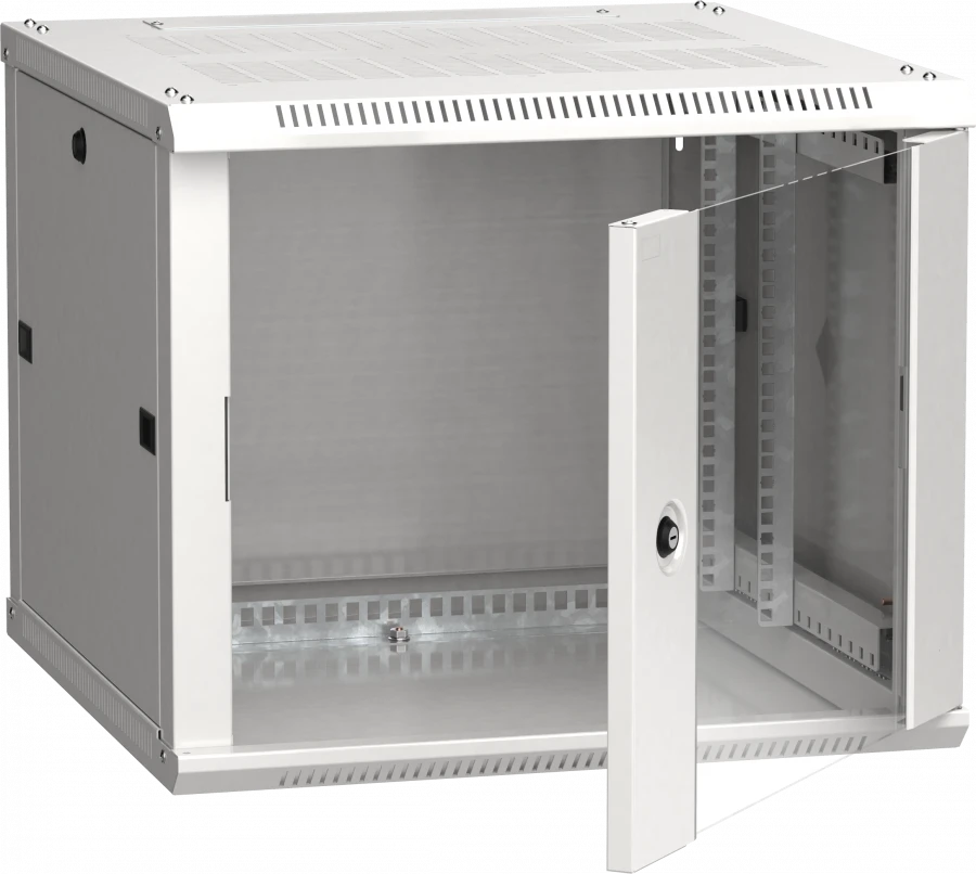LINEA W 6U Wall-Mounted Rack Cabinet with Glass Door, RAL7035
