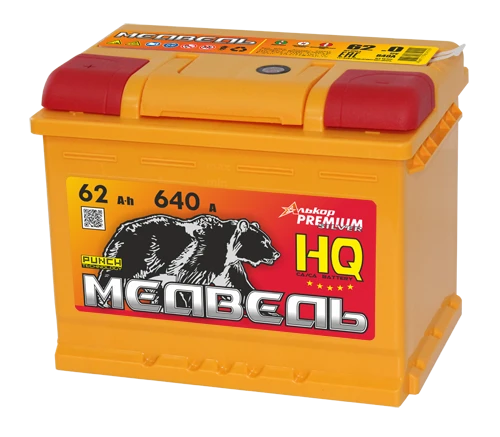 Lead-Acid Starter Battery for Internal Combustion Engines 12V 62Ah Medved