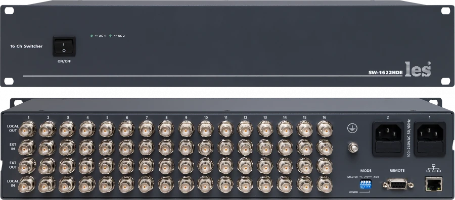16-Channel Relay Switch for CVBS, 3G/HD/SD-SDI and DVB-ASI - SW-1622HDE