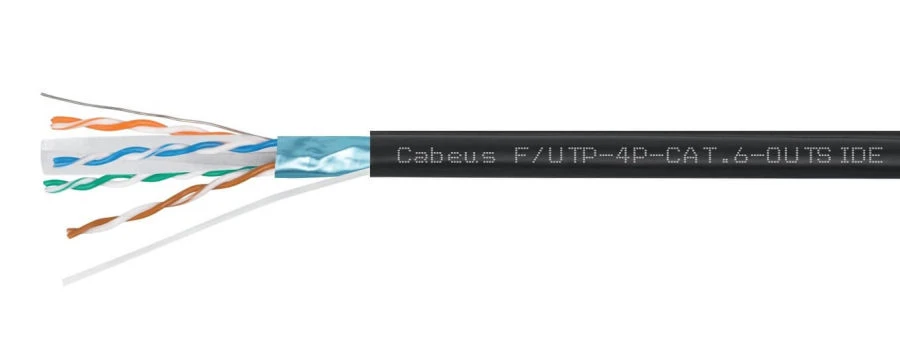 كابل اتصال متماثل لأنظمة النقل الرقمية Cabeus F/UTP الفئة 6 خارجي
