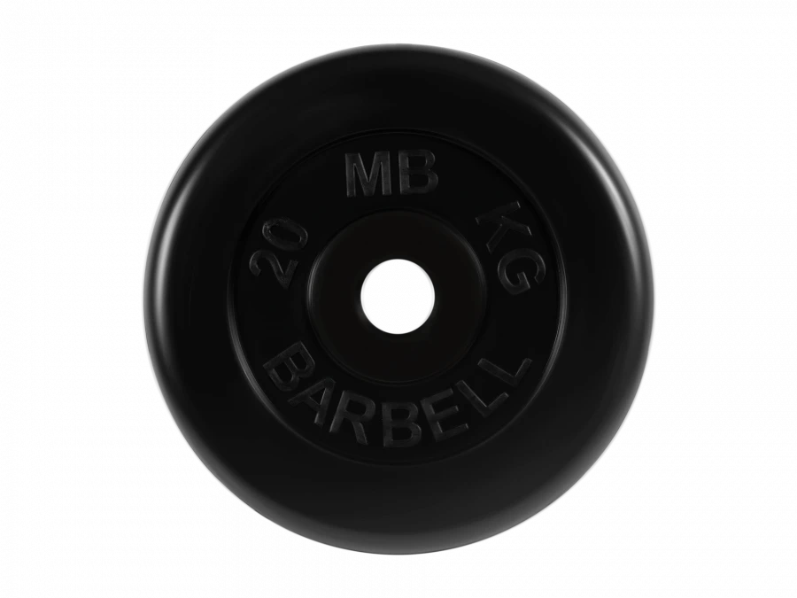 Rubber-coated Standard Disc, Black, 51 mm, 20 kg - MB-PltB51-20