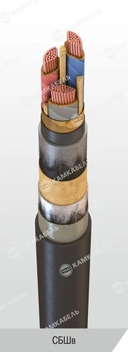 Power Cable with Copper Conductors and Paper Insulation, 1 kV, SBShv Model