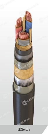 Power Cable with Copper Conductors, Paper Insulation, 6-10kV, CSBlShv Model