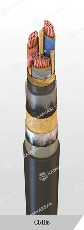 Power Cable with Copper Conductors and Impregnated Paper Insulation, 1 kV, SBShv Model