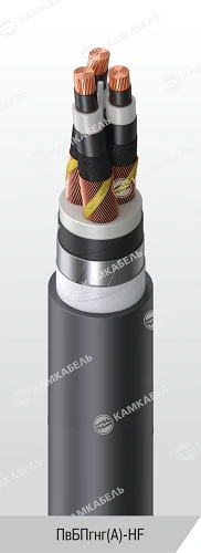 Power Cable with Copper Conductors, XLPE Insulation, 6-35 kV, ПвБПгнг(А)-HF