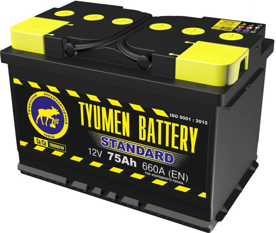 بطارية رصاصية قابلة للشحن TYUMEN BATTERY 6СТ-75LR STANDARD