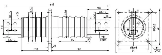 Polymer Insulator for Electric Equipment IПП -10-2000-12.5 УХЛ1