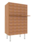 Catalog Cabinet with 50 Drawers (5x10) on Supports, 3-Module