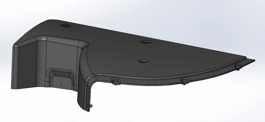 Left Front Console Cover for Tractor Cabin, Model PD 2375.67.06.012