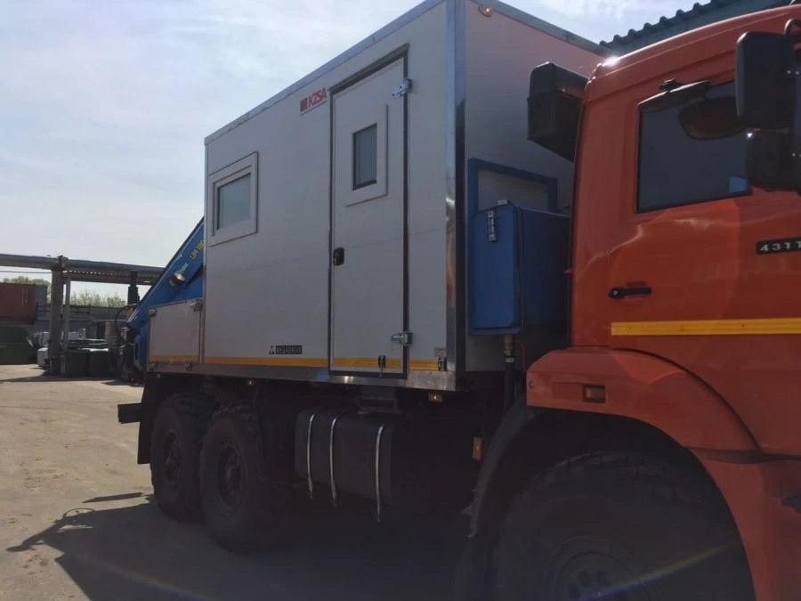 Multifunctional Truck with Hydraulic Crane MKMA Based on KAMAZ 65115 62K14G-LA