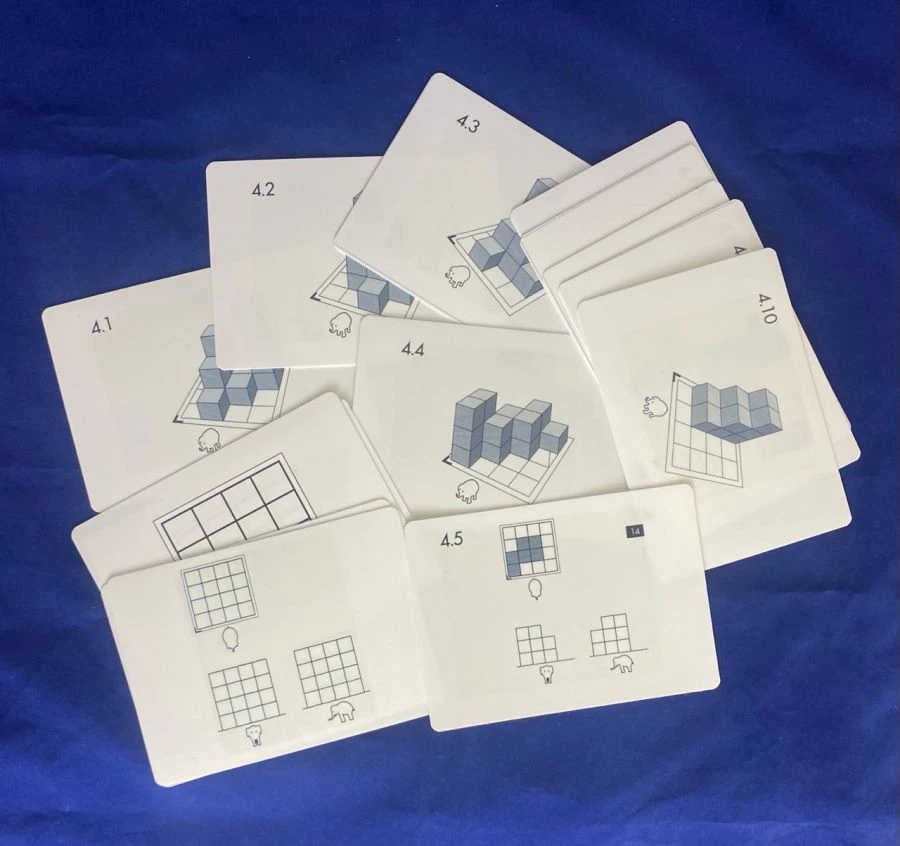 بطاقات المهام لمكعبات خشبية غير مطلية - المجموعة رقم 4