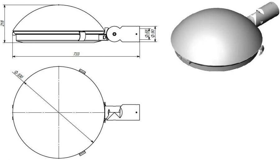 Alcor Street Light DKU-01-AF 40W (d60) ICL NEMA