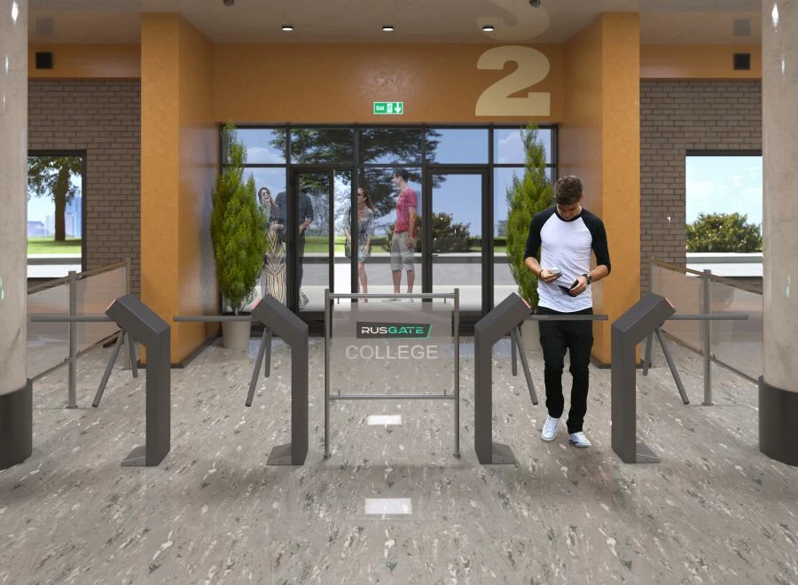 تركيبة ثلاثية القوائم الكهروميكانيكية مع قارئات RFID، نموذج Rusgate T3-NO-SF v.2