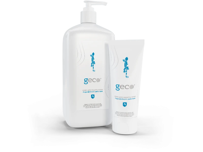 Protective Dermatological Skin Cream with Hydrophobic Action for Heavy Duty Use GECO