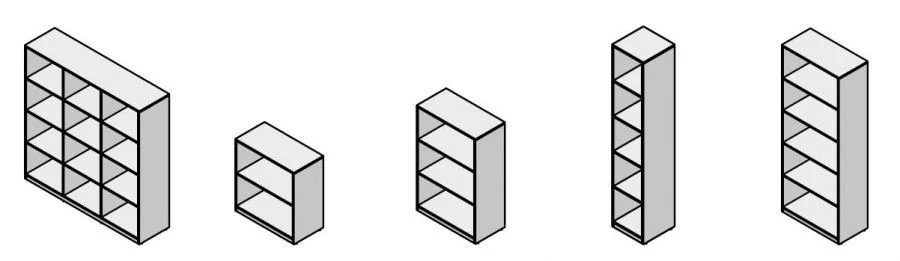 Wooden Office Shelving Unit - Work Furniture Set