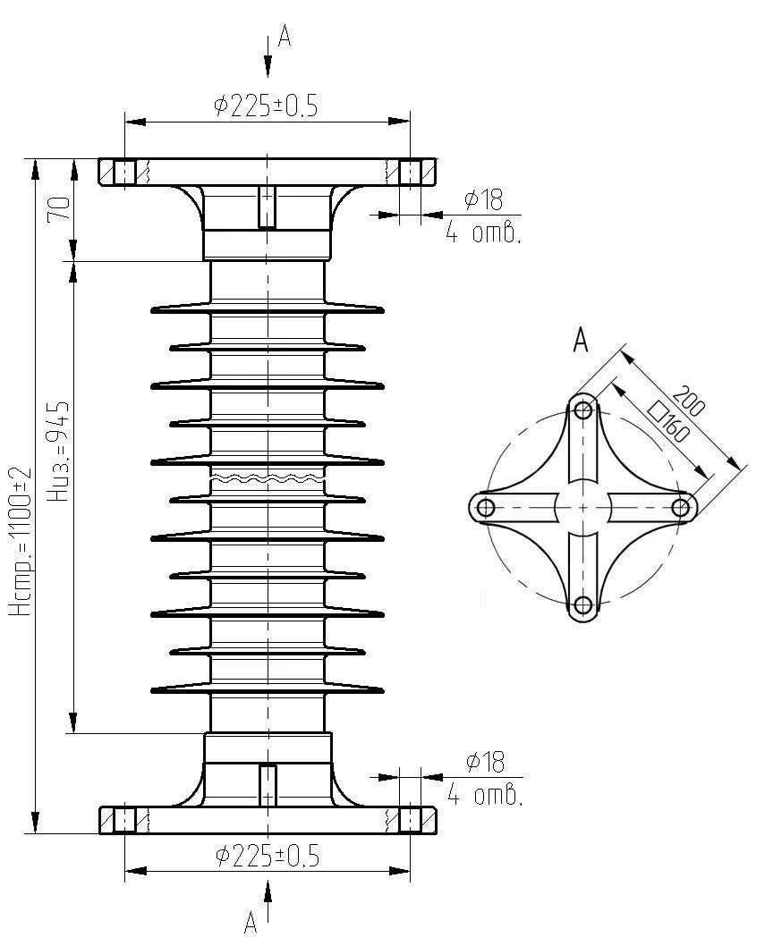 عازل بوليمري OCK 10-110-B05-2 UHL1 للمعدات الكهربائية