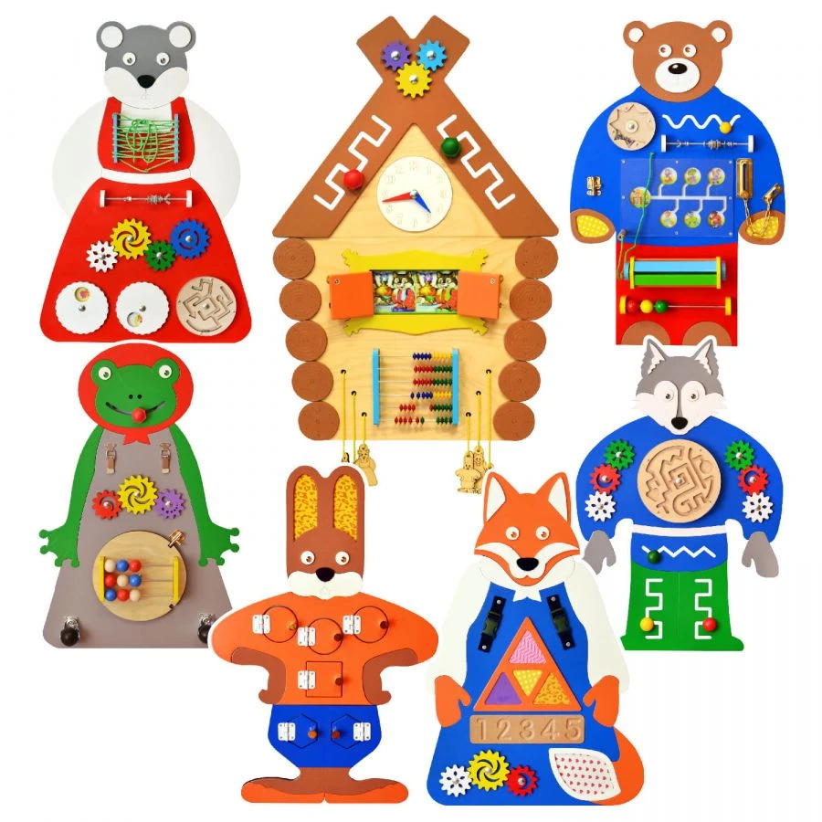 Educational Busy Board Set 'Teremok' NBT-01 for Kids Age 3-7