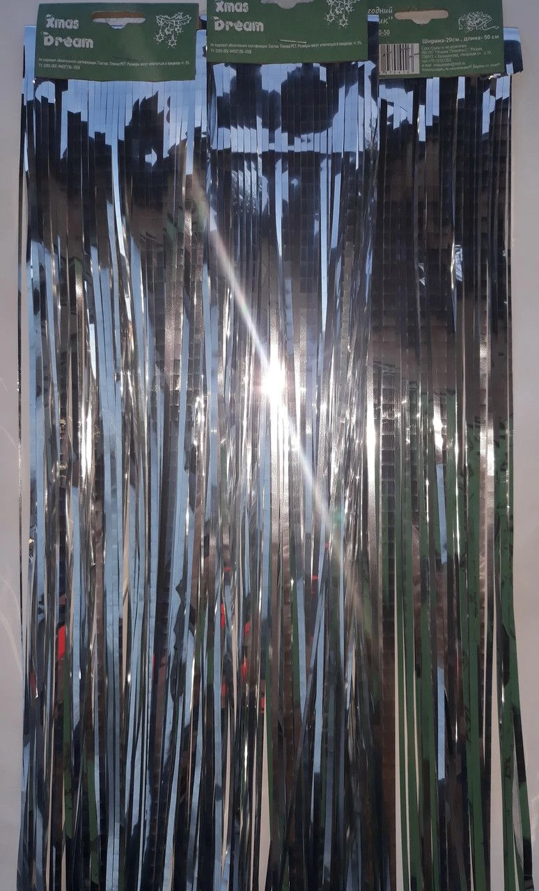 خيوط زينة عيد الميلاد الفضية - 20x50 سم