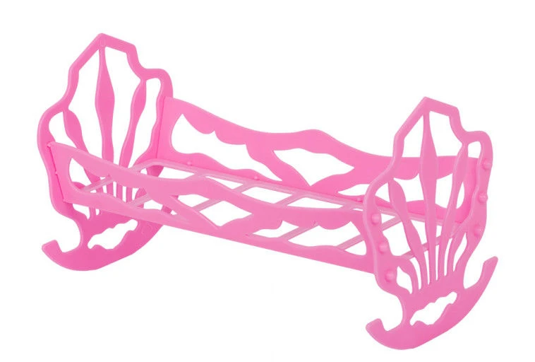 Doll Bed Toy - Plastic Cradle for Dolls up to 15 cm