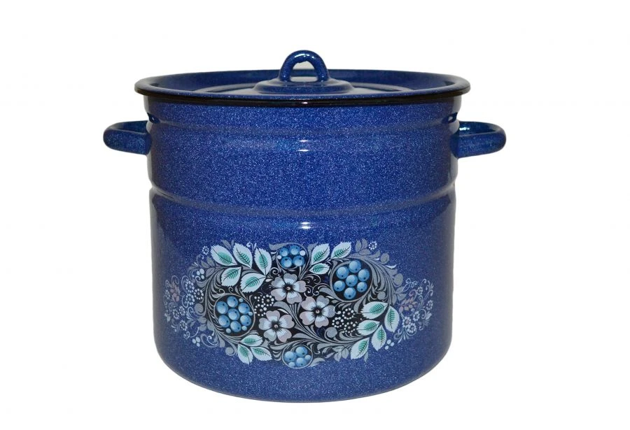 Cylindrical Enamelled Cooking Pot, 9L