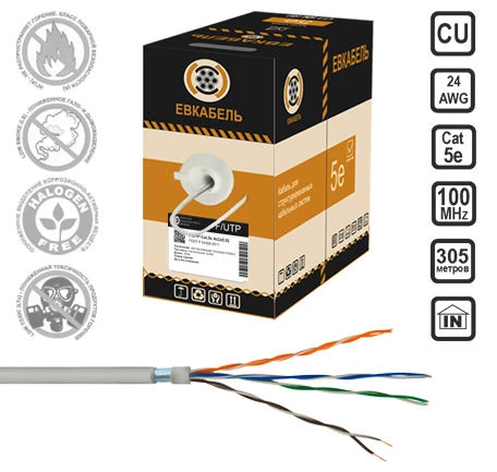 كابلات F/UTP Cat5e PVC المتماثلة لأنظمة النقل الرقمي