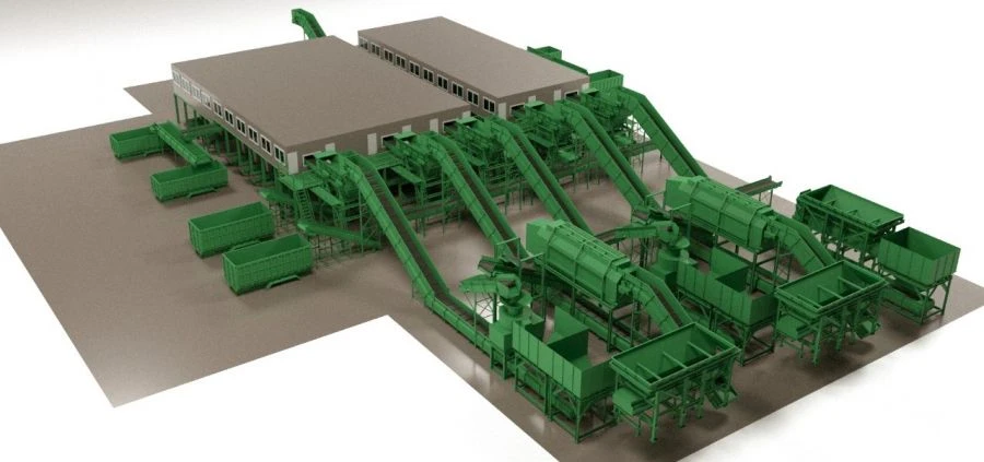Custom Waste Processing Complex with Screens and Crushers