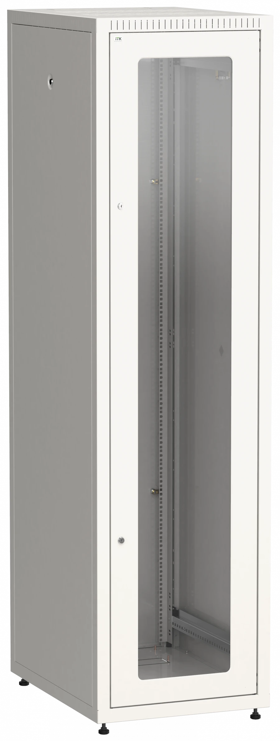 خزانة LINEA E 42U الأرضية 600x800 مم مع أبواب زجاجية ومعدنية - LE35-42U68-GM