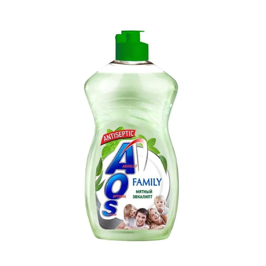 سائل غسيل الصحون AOS Family بنكهة الكينا والنعناع
