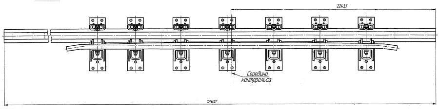 Cross Rail with Counter Rail for Switch Project N02.001.6000.00-04
