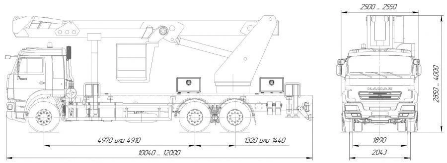 وسيلة النقل المزودة بمنصة رفع R180T، VA180T فيلماش-س النوع 57563 تعديل 57530N