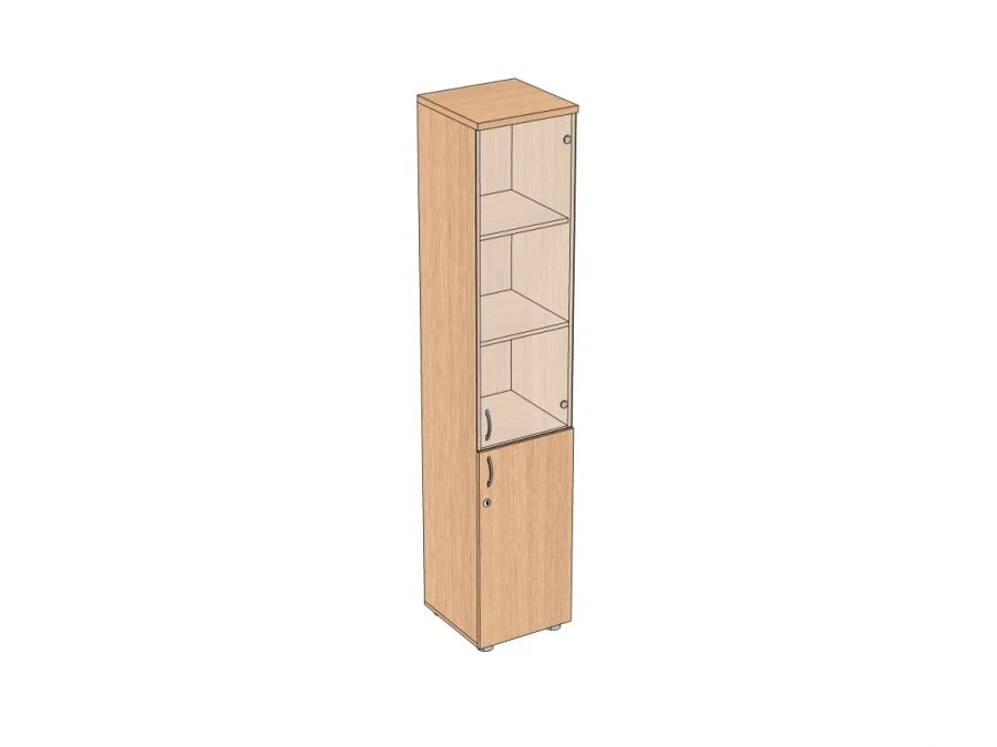 Document storage cabinet with transparent/tinted glass, tall, wide 400*405*2025 mm ApShDS-4