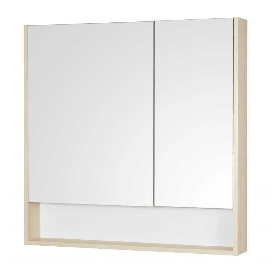 Aquaton Scandi 90 White Mirror Cabinet, Verona Oak Model A252.3.02S.DB2.0