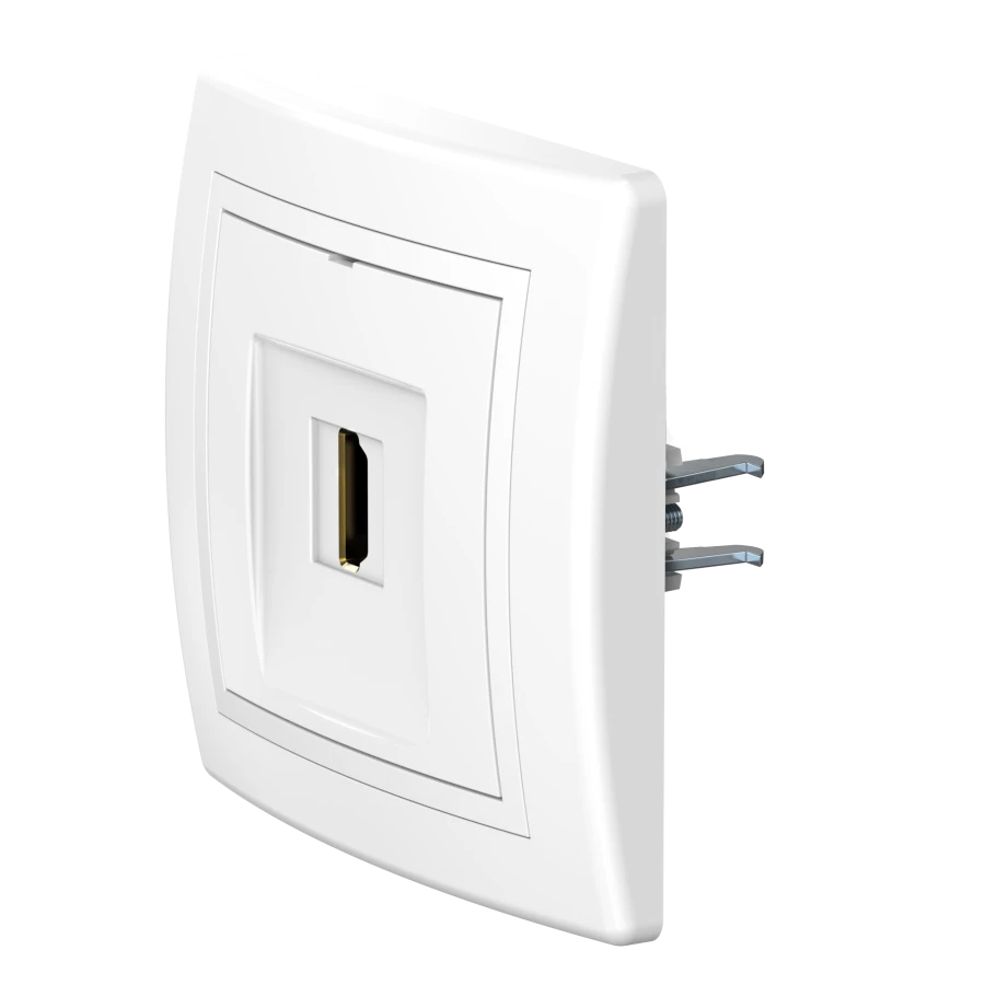 مخرج تركيب مخفي مع وحدة HDMI Keystone نوع A-A، أبيض، فن. 6163.000